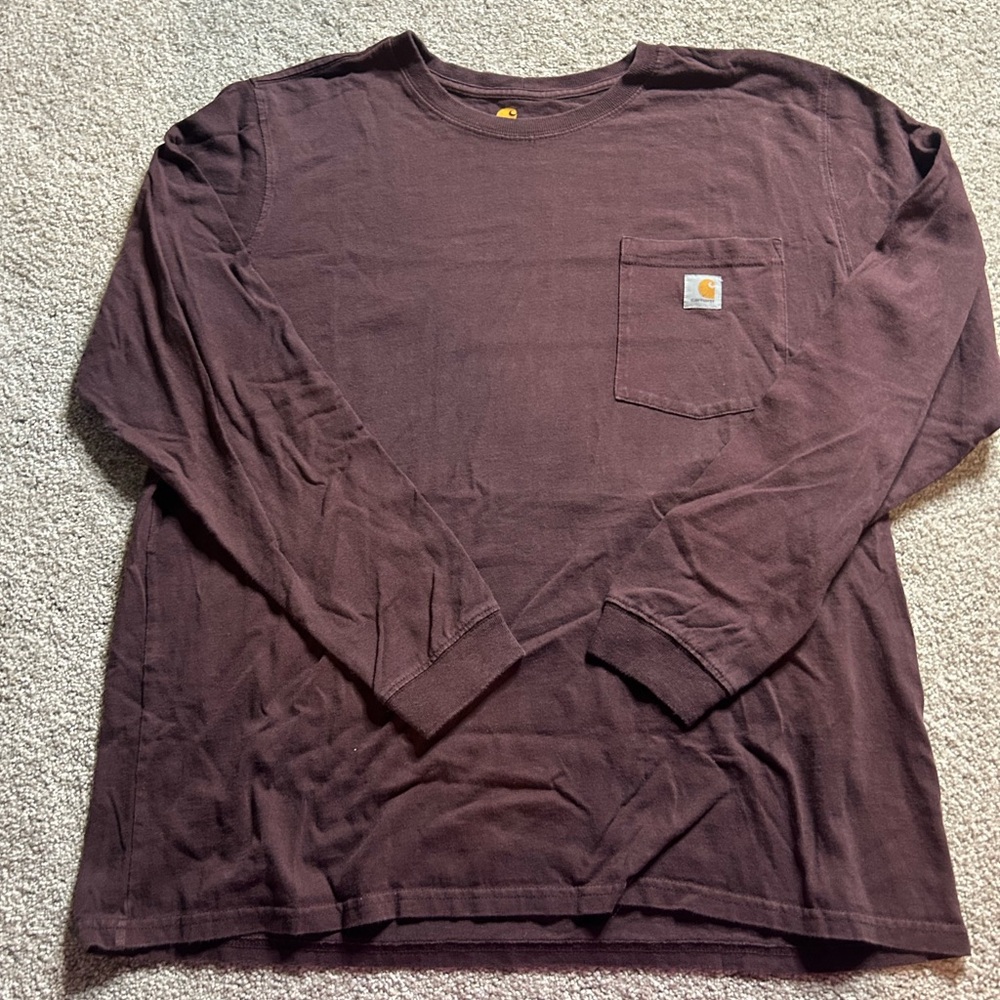 Carhartt Men’s Extra Large Original Fit Maroon Long Sleeve